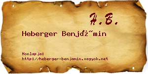 Heberger Benjámin névjegykártya